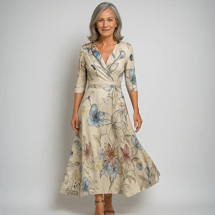 Lucie | Robe Élégante à Motif Floral