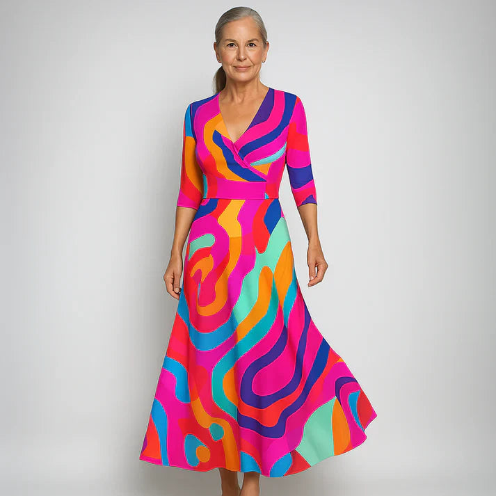 Lucie | Robe Élégante à Motif Floral