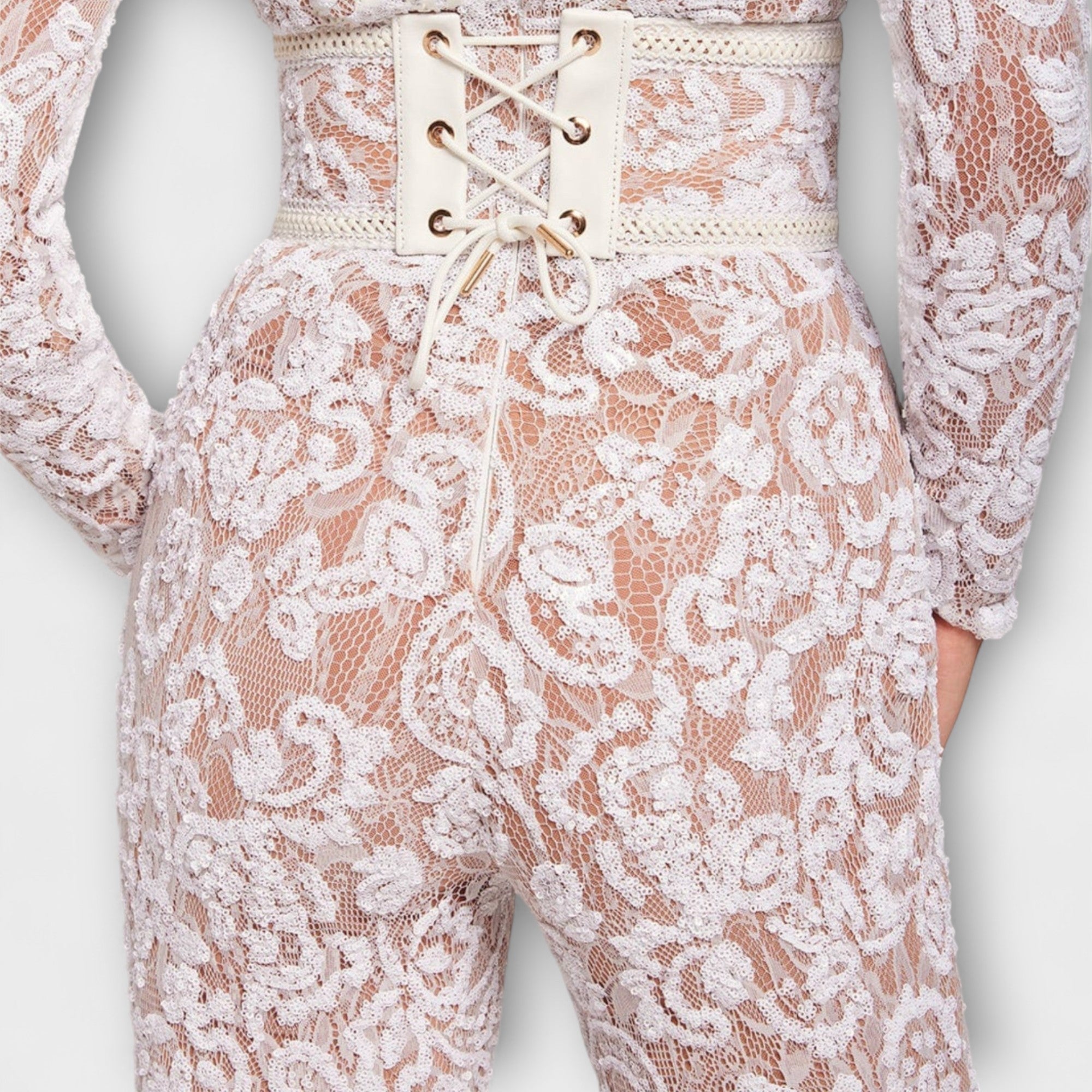 Theresia - Combinaison en dentelle avec lacets
