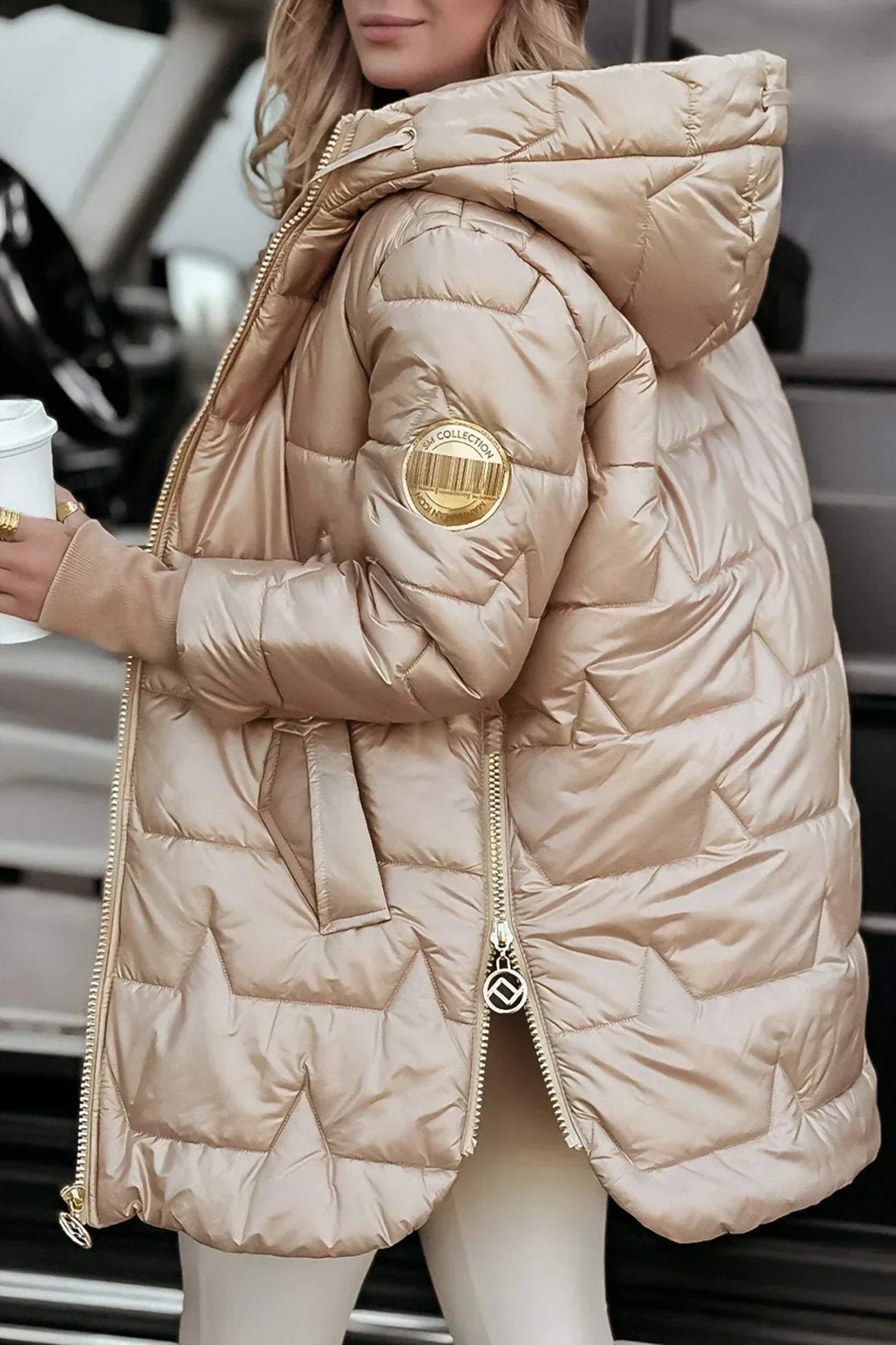 Ruby | Veste matelassée longue et chaude avec capuche enveloppante